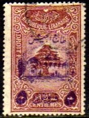 02085 Grande Líbano 197 Cedro Selo Fiscal Com sobrecarga U (a)