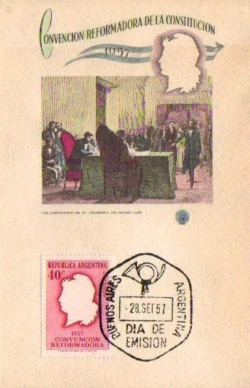 06581 Argentina Folhinha Filatélica 579 Reforma da Constituição 1957