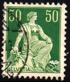 08933 Suiça 124a Helvetia Papel Gaufré U