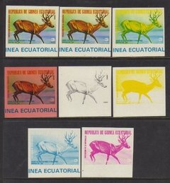 10169 Guine Equatorial Bloco Cervo Provas De Cor