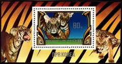 10201 Coreia Do Norte Bloco 34 Tigres Animais Nnn
