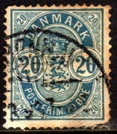 10317 Dinamarca 37 Dent. 14x13 1/2 Numerais U (b)