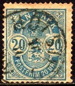 10317 Dinamarca 37 Dent. 14x13 1/2 Numerais U
