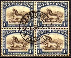 10525 África do Sul 44 + 53 Gnus Se Tenant Quadra U