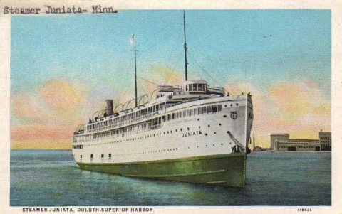 16154 Cartão Postal Barco Steamer Juniata Eua Novo