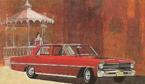 16499 Cartão Postal Carro Chevy 2 Sedan 1967 N