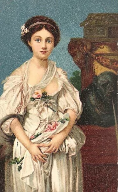 16704 Cartão Postal Antigo Pintura Greuze