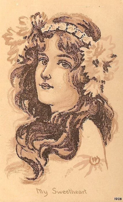 16740 Cartão Postal Antigo Pintura My Sweetheart