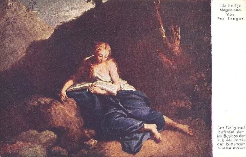 16800 Cartão Postal Antigo Pintura Magdalena de Paul Troger