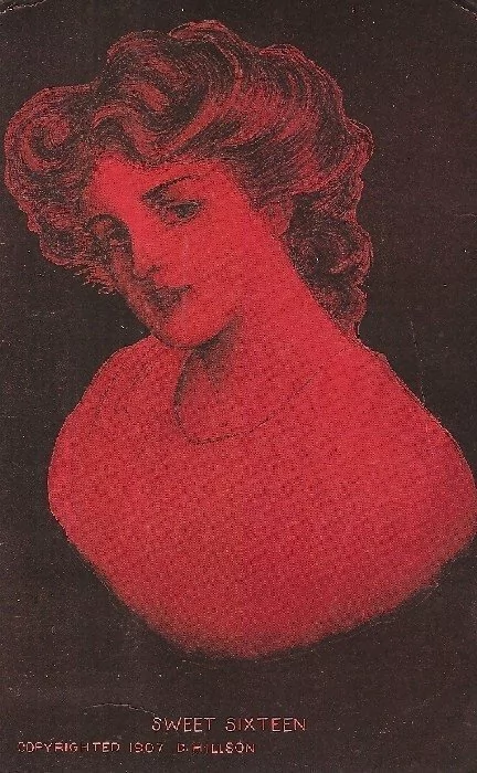 16871 Cartão Postal Antigo Sweet Sixteen