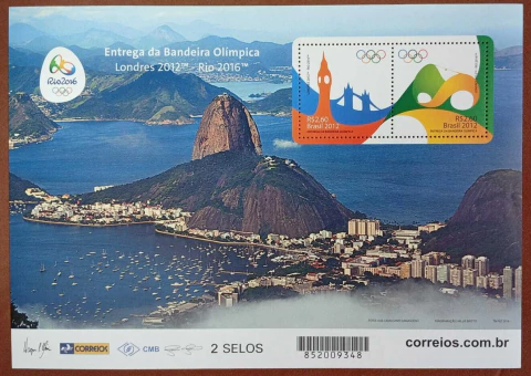 Brasil Bloco 183 Entrega da Bandeira Olímpica: Londres 2012-Rio 2016 NN - comprar online