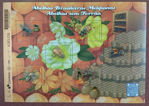 Brasil Bloco 185 Abelhas Brasileiras Melíponas-Abelhas sem Ferrão NN - comprar online