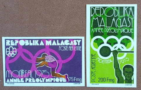 20653 Madagascar Sem Picote Série 765/66 Olimpiadas Ano Pré Olímpico Montreal 75 NN - comprar online