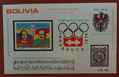 20718 Bolívia BL56 Olimpiadas Exposições de selos postais de 75/77 76 NN - comprar online