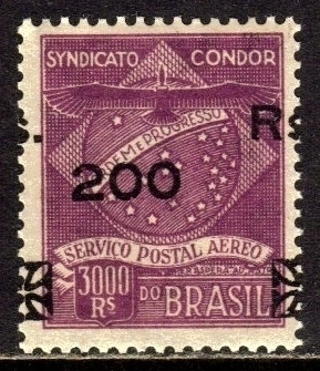 Brasil K 13 Condor Variedade Sobrecarga Deslocada Rara NNN