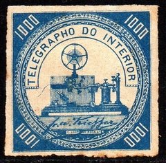 Brasil Império Telégrafos T 6 a Sem carimbo no verso Variedade Zero Magro N