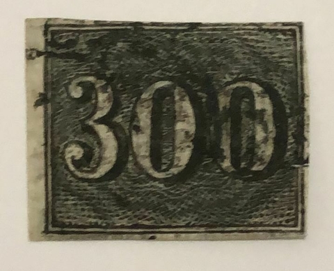 Brasil Nº 17 Numeral vertical 300 réis com certificado U.