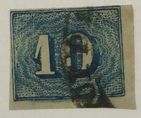 Brasil Nº 19 Numeral 10 réis azul U.