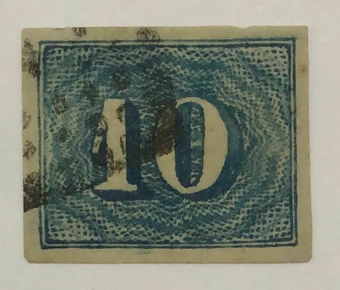 Brasil Nº 19 Numeral 10 réis azul U.