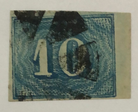 Brasil Nº 19 Numeral 10 réis azul U.