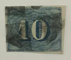 Brasil Nº 19 Numeral 10 réis azul U.