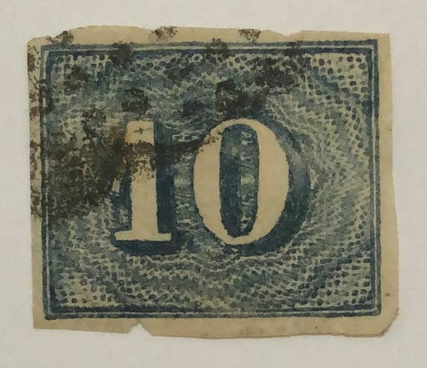 Brasil Nº 19 Numeral 10 réis azul U.