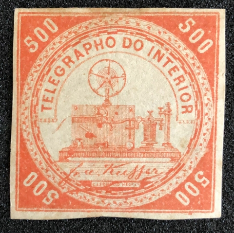 Brasil telégrafo (T-9) 500 réis vermelhão N