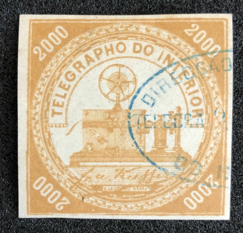 Brasil telégrafo (T-11) 2000 réis bistre U.