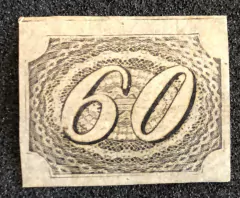 Brasil (Nº 06) Numeral inclinado 60 réis tipo II N.