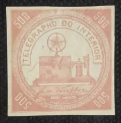 Brasil telegrafo T-05 500 réis carmim rosado NN