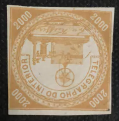 Brasil Telegrafo T-11 2000 réis bistre com certificado NN