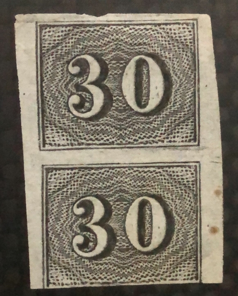 Brasil (13) Numeral vertical 30 réis par vertical N