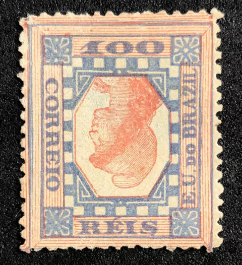 Brasil (79O) Tintureiro azul e vermelho com a variedade quadro invertido N