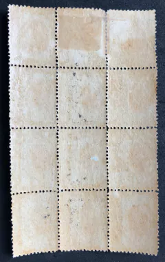 Brasil (79) Tintureiro azul e vermelho bloco de 12 selos NN - comprar online