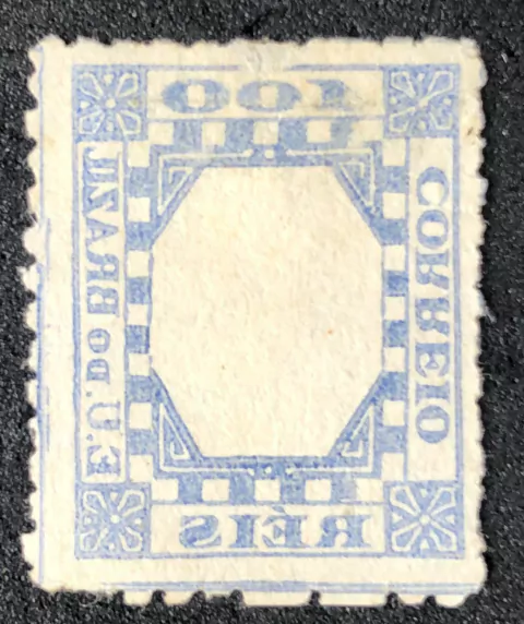 Brasil (79N) Tintureiro 100 réis com variedade com quadro no verso NN