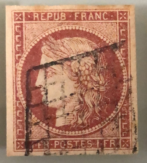 10126 França 6 tipo Ceres 1fr. carmin U