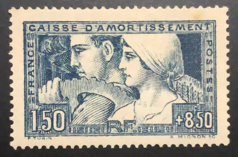 10162 França 1f.50 + 8f.50 azul 252 N