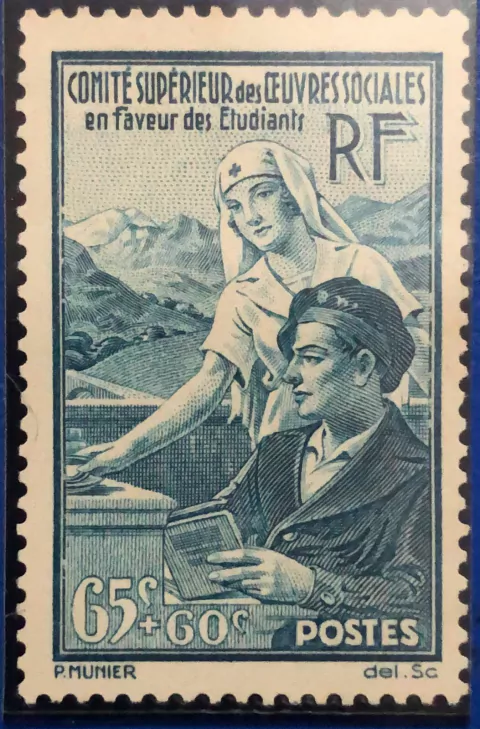 10265 França 65c +60c. Azul 417 N