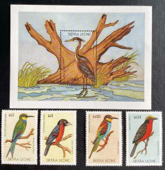 10528 Serra Leoa série 894/97 + bloco 78 Fauna NN - comprar online