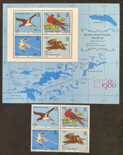 30016 Ilhas Virgens Série 392/95 + bloco 14 Fauna NNN - comprar online