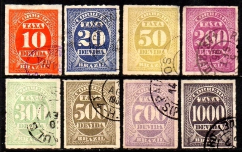 Brasil taxas X- 10 / 17 Numeral Coloridos U (a)