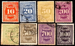 Brasil taxas X- 10 / 17 Numeral Coloridos U (b)