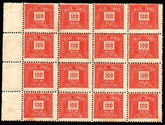Brasil Taxas 48a Cifra Horizontal Bloco de 16 selos NNN / NN