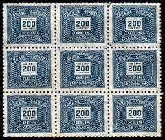 Brasil Taxas 69 Cifra Horizontal Bloco de 9 selos N