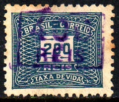 Brasil Taxas 75 Cifra Horizontal Carimbo 400 réis U