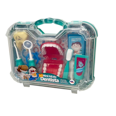 Brinquedo Infantil Maleta Grande Dentista Com Boca cor Verde