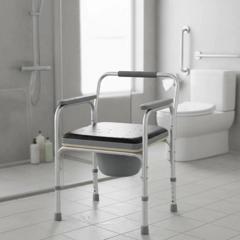 Silla Asiento Eleva inodoro y Sillón Para Ducha Aluminio Regulable Portátil Silfab - comprar online