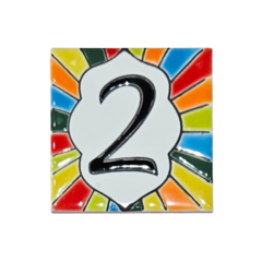 Numeros Artesanales 10 x 10 - Azulejos cuerda seca - tienda online