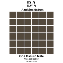 Azulejo 5x5cm: Gris Oscuro Mate malla. Cod 4867 en internet