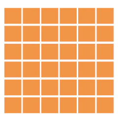 Azulejo 5x5cm: Naranja Mate malla. Cod 4869 - Buenos Aires Mosaicos